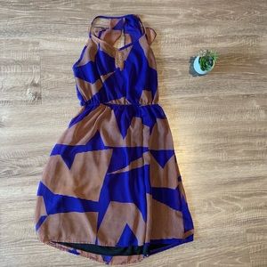 Blue Orange Sundress Small Open Back Game Day